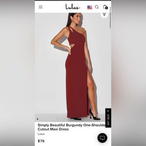 Lulus One Shoulder Cut out Maxi Dress